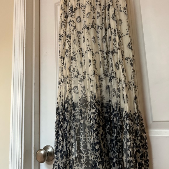 Rene Derhy size small floral midi dress grey yellow cream - Picture 8 of 12